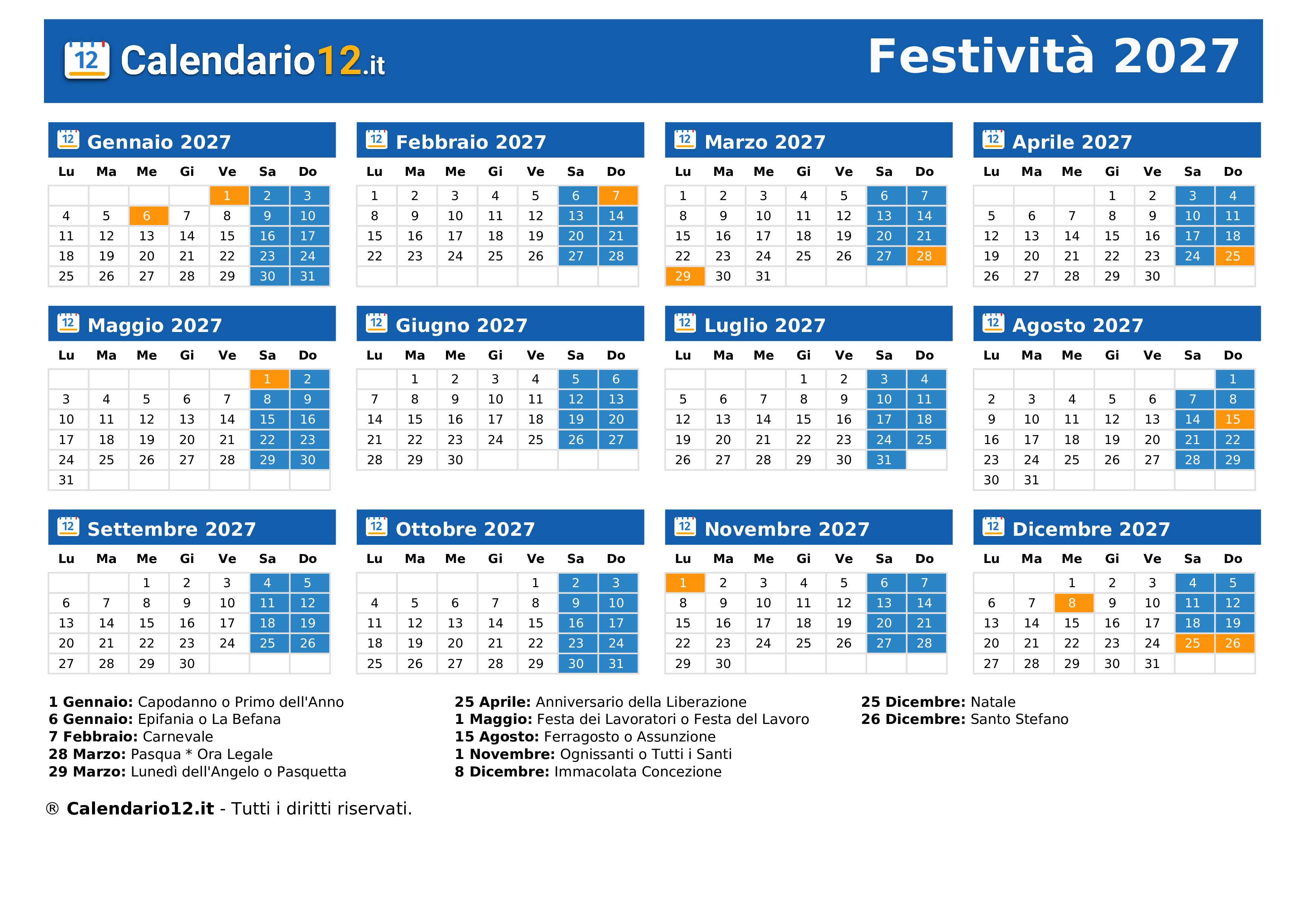 Festività 2027