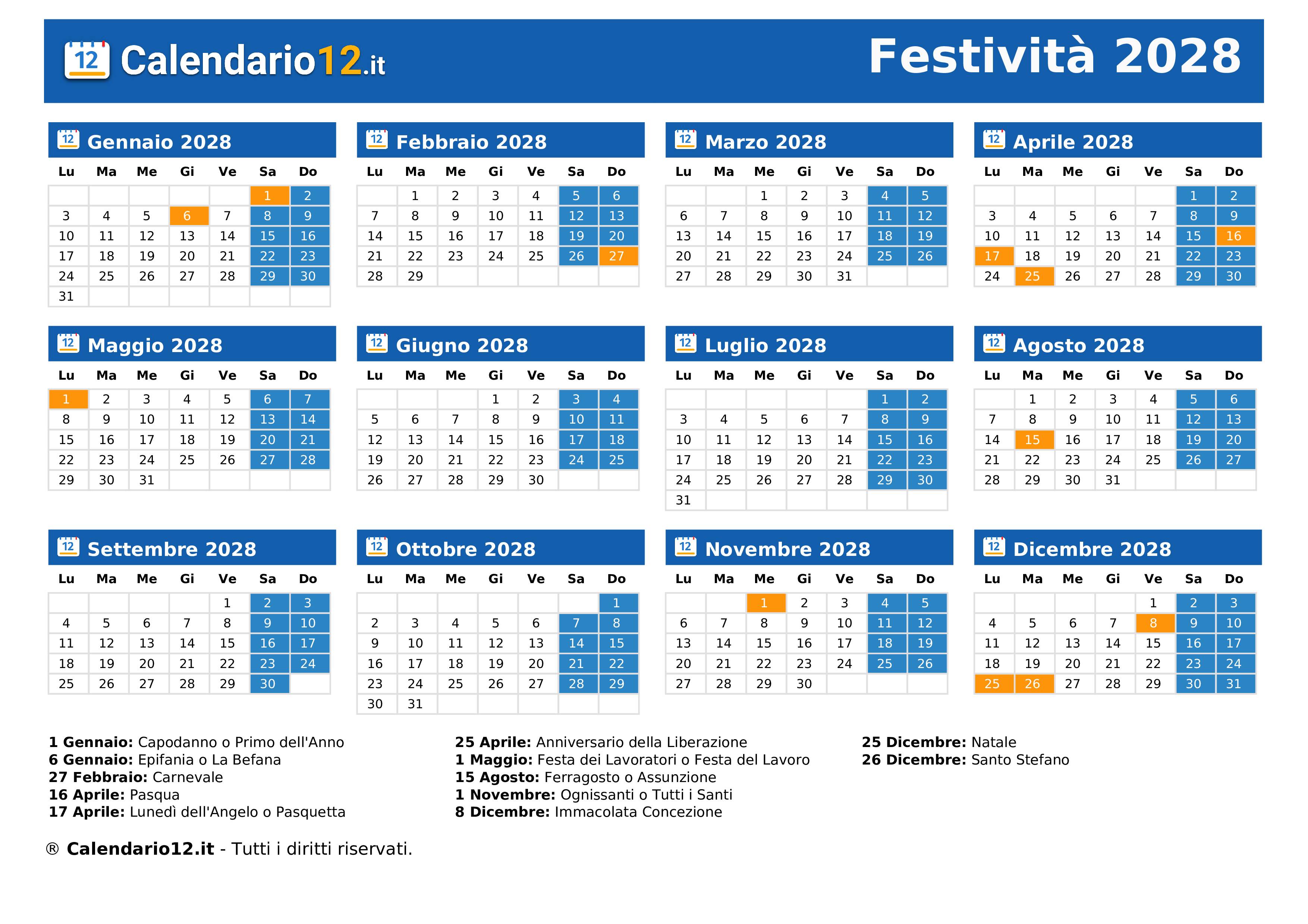 Festività 2028