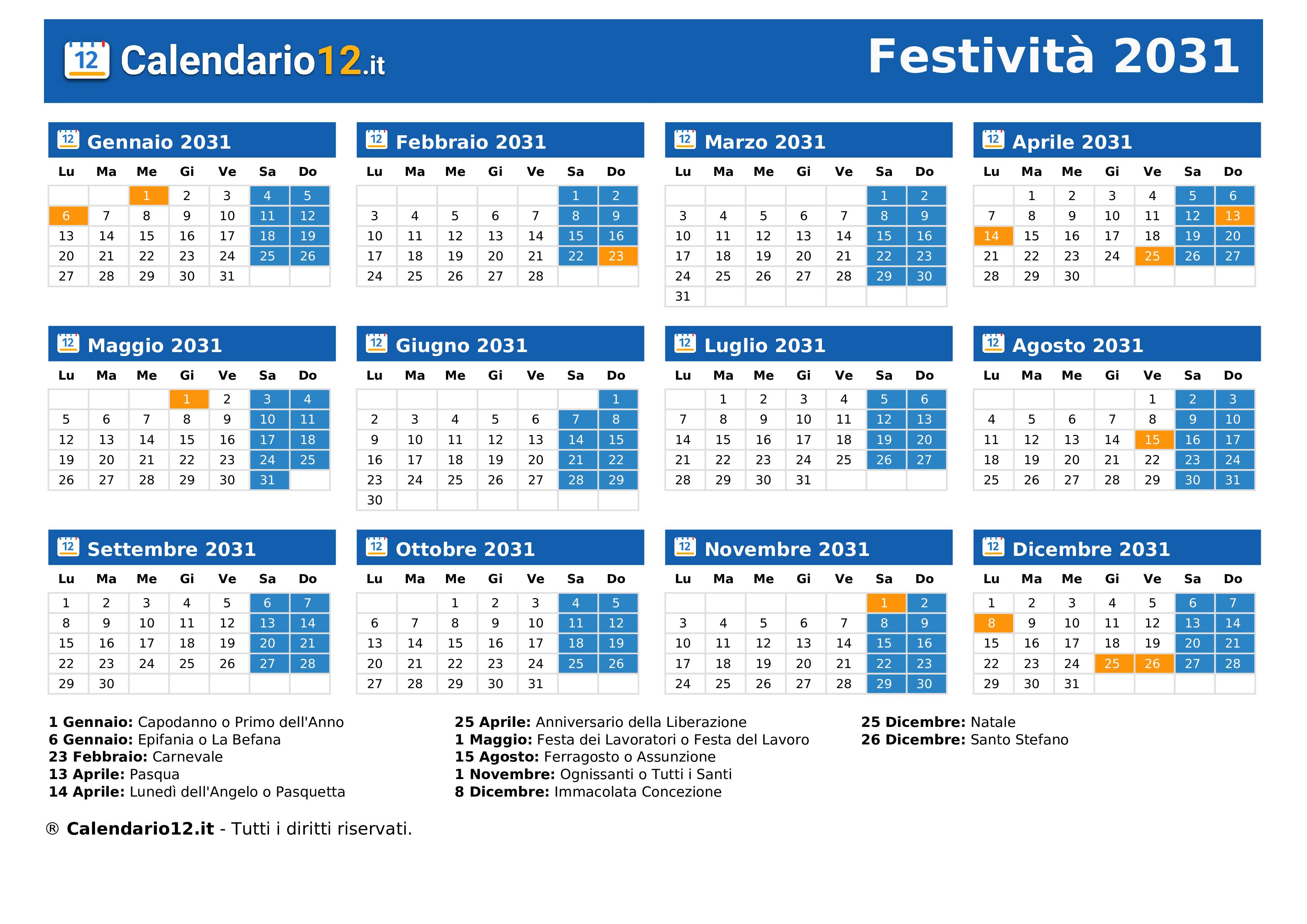 Festività 2031