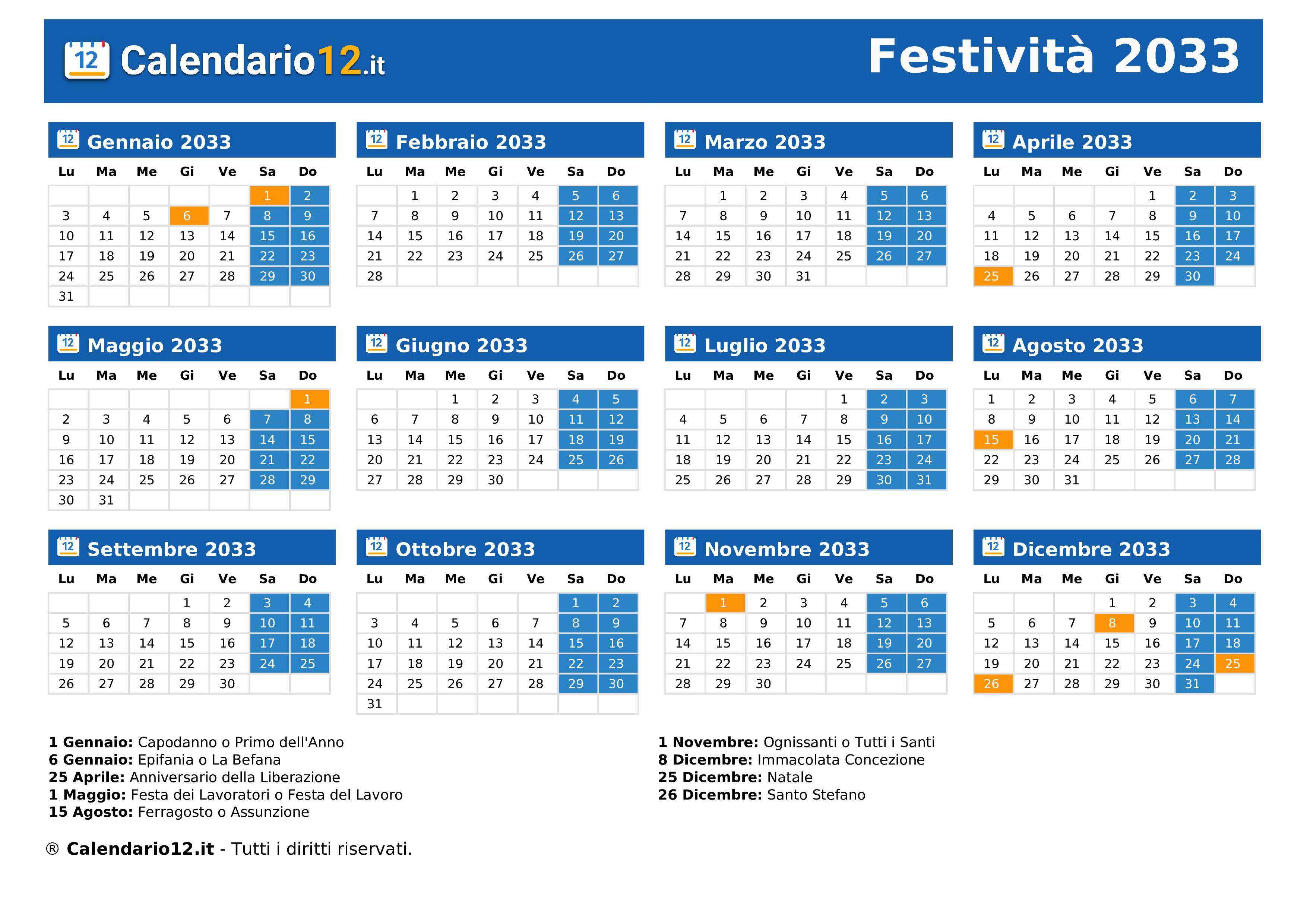 Festività 2033