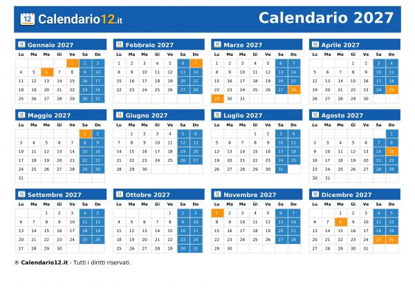 Calendario 2027