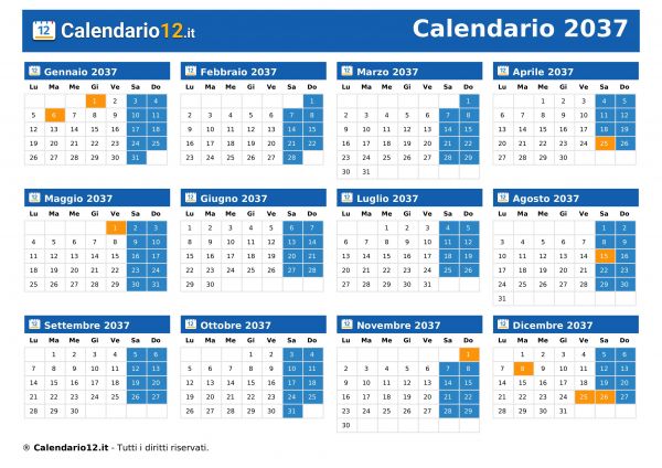 Calendario 2037