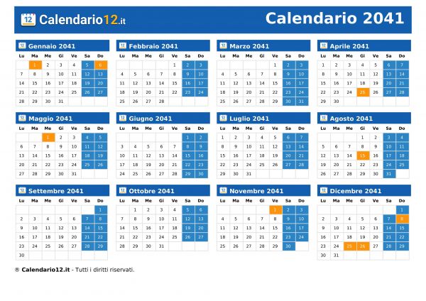 Calendario 2041
