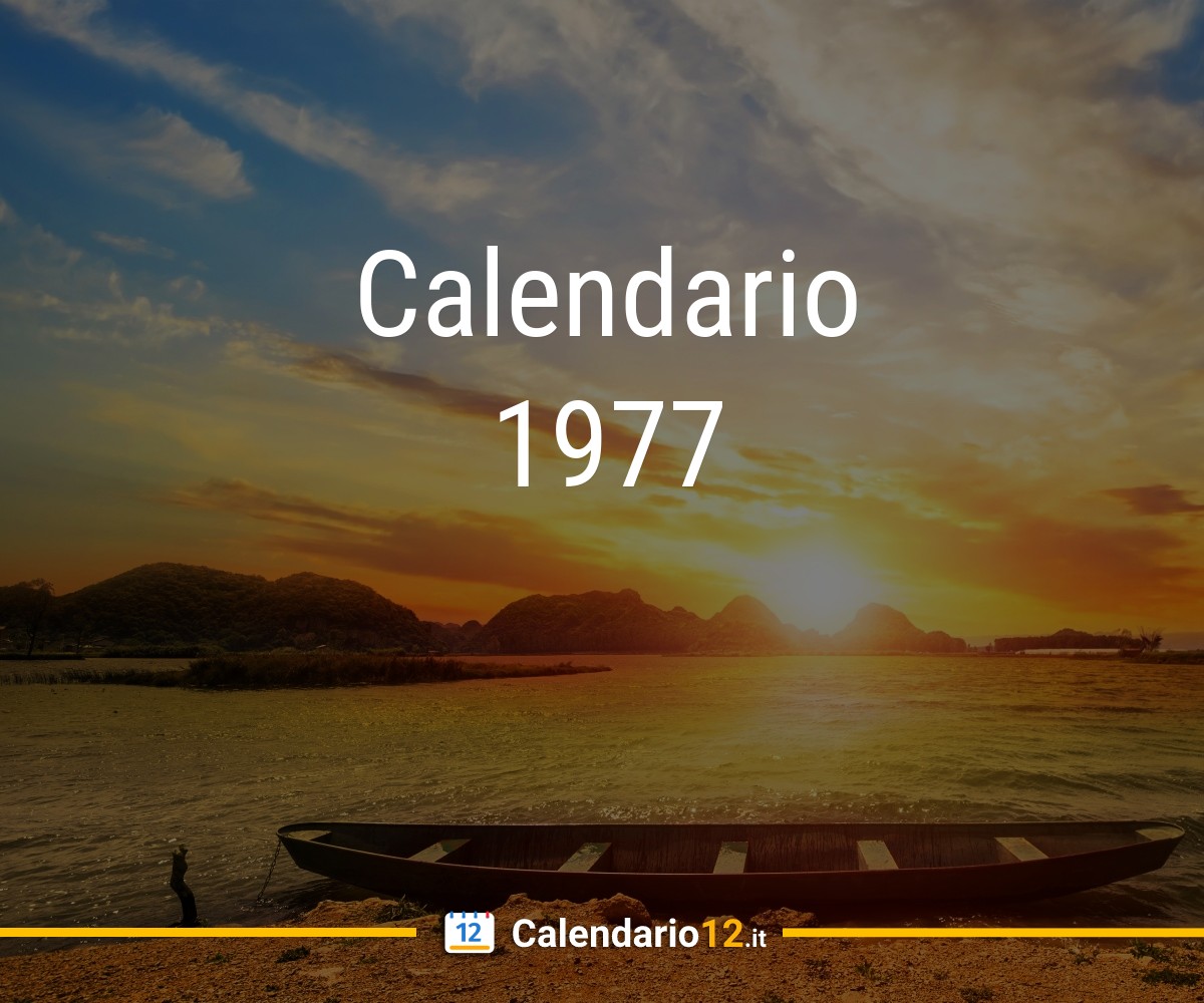 24+ Calendario 1977 Maggio calendario 2000 luglio